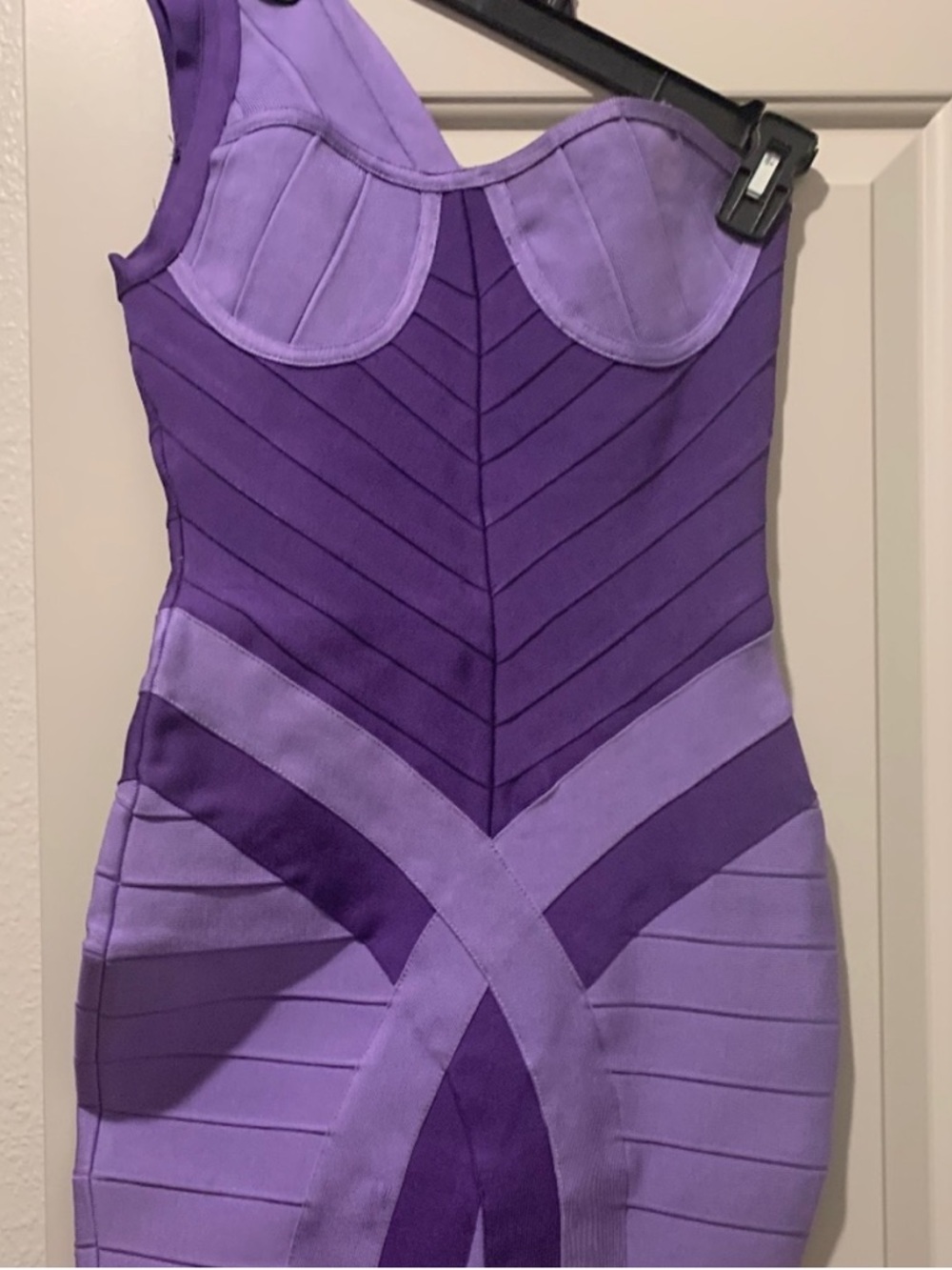 House of CB Purple Two-Tone Mini Bandage Dress
